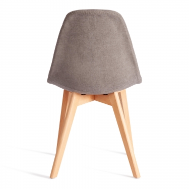 Стул Tetchair CINDY SOFT mod. C1021F1-1 фактурный велюр/дерево бук, 55 х 48 х 83 см, Серый LY1701-26 / натуральный