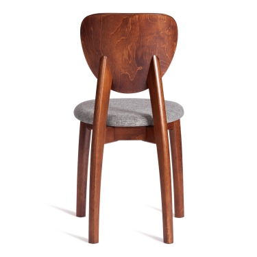 Стул Tetchair DIAMANTE мягкое сидение бук, 42x42x85см, коричневый, ткань wool dimgrey, серый