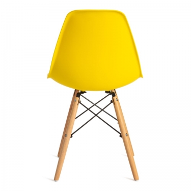 Стул Tetchair CINDY EAMES mod. 001 / 1 шт. в упаковке дерево бук/металл/сиденье пластик, 51x46x82.5см, желтый/yellow
