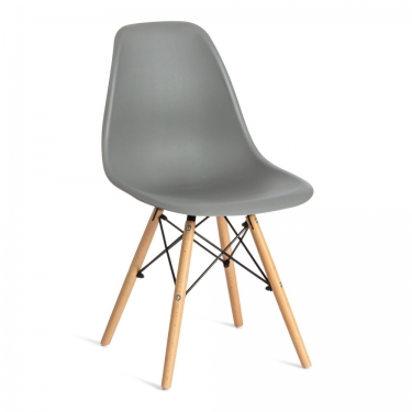 Стул Tetchair CINDY EAMES mod. 001 / 1 шт. в упаковке дерево бук/металл/сиденье пластик, 51x46x82.5см, серый/grey