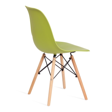 Стул Tetchair CINDY EAMES mod. 001 / 1 шт. в упаковке дерево бук/металл/сиденье пластик, 51x46x82.5см, оливковый 66012
