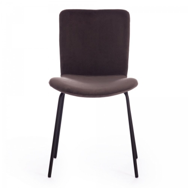 Стул Tetchair GILLIAN mod. 0137017-NI / 1 шт. в упаковке металл/вельвет, 45х52,5х78 см, серо-коричневый S108 84 Brown/черный