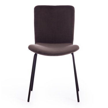 Стул Tetchair GILLIAN mod. 0137017-NI / 1 шт. в упаковке металл/вельвет, 45х52,5х78 см, серо-коричневый S108 84 Brown/черный