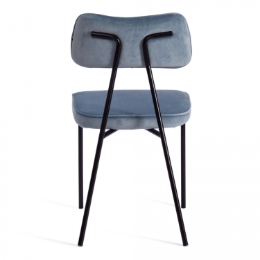 Стул Tetchair SILVIA mod. 0139124 / 1 шт. в упаковке металл/вельвет, 46,5х59х82,5 см, голубой S108 SILVER BLUE 74/черный