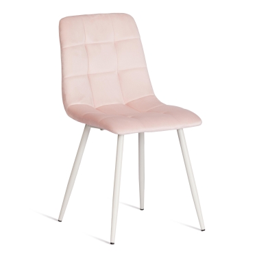 Стул Tetchair CHILLY mod. 7094-1 вельвет/металл, 44,5х52,5х86 см, pink розовый HLR39 / белый