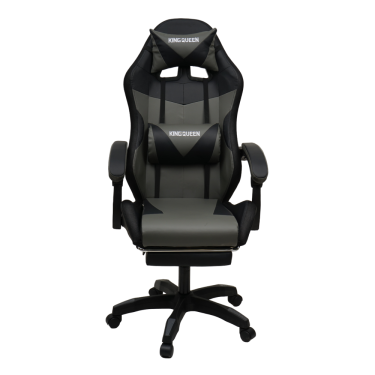 Кресло KINGQUEEN 908 KINGQUEEN цвет черный/темно серый с массажем и подсветкой 908-black-dgrey-mass