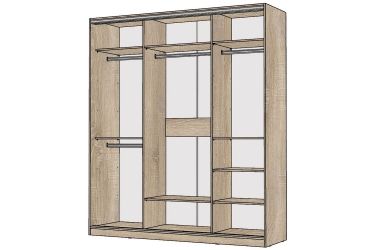 Шкаф-купе 2-х дверный Народная мебель Виктория 1800х584х2300, Дуб сонома светлый 18ДЛДЗДЛ-ПШШШ-Дсс 310-2300