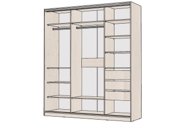 Шкаф-купе 3-х дверный Народная мебель Виктория 2000х584х2300, Бодега светлая 20ДЛДЗДЛ-ЯППШ-Бс 310-2963