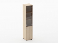 Шкаф высокий со стеклом Персона Грата Glassy 6.19.15Пр Дуб молочный