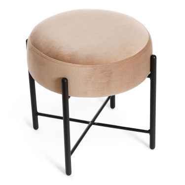Банкетка Tetchair AMBER металл, ткань, 414140 см, бежевый/черный