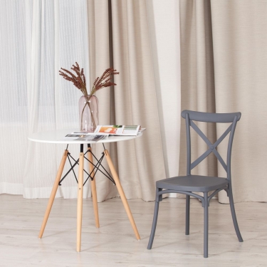 Стул Tetchair CROSS mod. PL24 / 1 шт. в упаковке пластик, 48 х 58 х 89 см, Dark-grey темно-cерый 15537