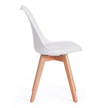 Стул Tetchair TULIP mod. 73 / 1 шт. в упаковке дерево/пластик/ПУ, 48.552.583cм, белый