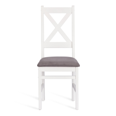 Стул Tetchair CROSSMAN комплект NEW, Многослойный березовый шпон, 41х40х100 см, white/велюр темно-серый