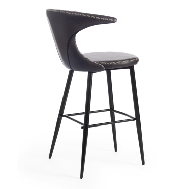 Стул барный Tetchair FLAIR BAR mod. 9018 / 1 шт. в упаковке металл/экокожа, 60 х 56 х 106 см , серый 22/черный