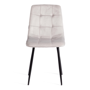 Стул Tetchair CHILLY mod. JSC-220 Велюр/металл , 44,5х52,5х88 см, Light grey светло-серый HLR14 / черный
