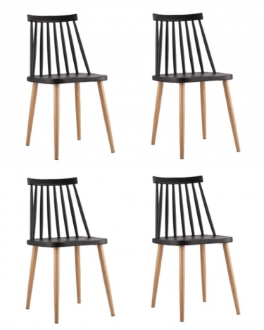 Стул Stool Group Морган пластиковый черный 4 шт