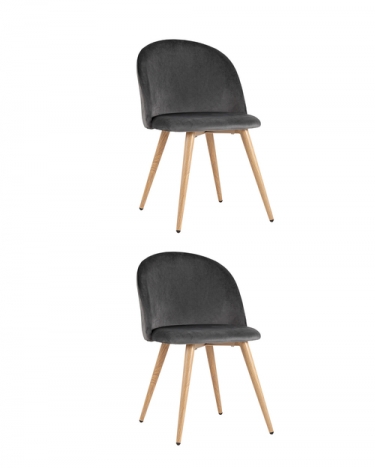 Стул Stool Group Лион велюр серый 2 шт