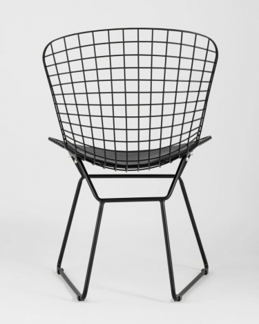 Стул обеденный Stool Group Bertoia черный с черной подушкой 4 шт
