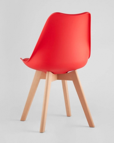 Комплект из четырех стульев Stool Group FRANKFURT красный пластик сиденье экокожи ножки массив бука