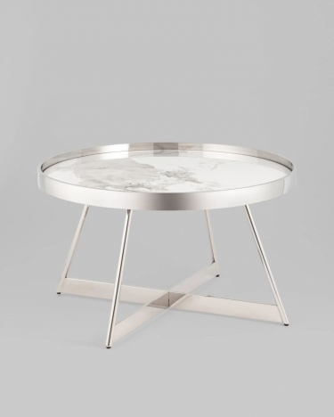 Журнальный стол Stool Group Гера 80х80 см серебро