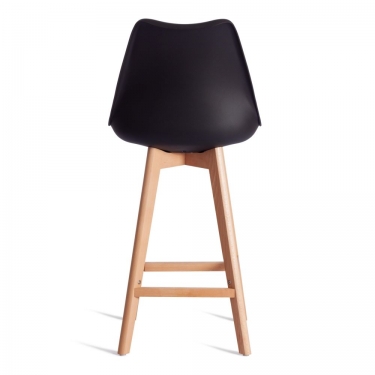 Стул барный Tetchair TULIP BAR mod. C1014H-1 / 1 шт. в упаковке пластик/дерево, 42 х 47,5 х 104 см, Black Черный 3010/ натуральный