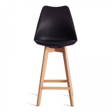 Стул барный Tetchair TULIP BAR mod. C1014H-1 / 1 шт. в упаковке пластик/дерево, 42 х 47,5 х 104 см, Black Черный 3010/ натуральный