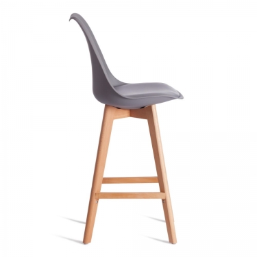 Стул барный Tetchair TULIP BAR mod. C1014H-1 / 2 шт. в упаковке пластик/дерево, 42 х 47,5 х 104 см, Grey серый 92717 / натуральный
