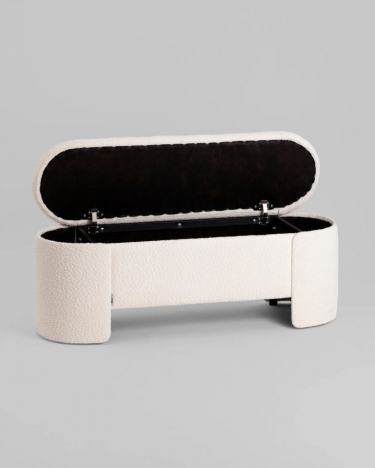 Банкетка Stool Group Taks с местом для хранения букле белый