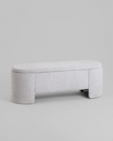 Банкетка Stool Group Taks с местом для хранения букле светло-серый