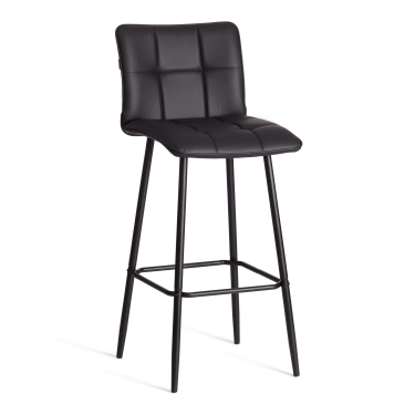 Барный стул Tetchair Bari/Бари экокожа , черный, 45х56х110 см