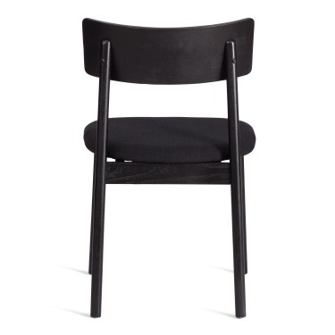 Стул Tetchair THOR дерево вяз/ткань лен, черный/черный лен, 50х48х81,5 см