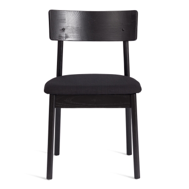 Стул Tetchair THOR дерево вяз/ткань лен, черный/черный лен, 50х48х81,5 см