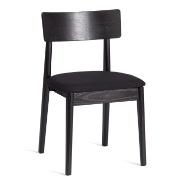 Стул Tetchair THOR дерево вяз/ткань лен, черный/черный лен, 50х48х81,5 см