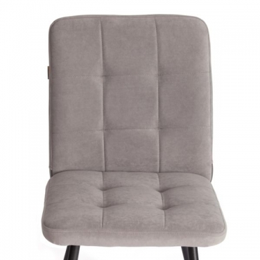 Стул обеденный Tetchair Medeo LT, флок , серый/черный, 29, 45х56х89 см