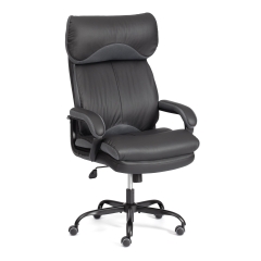 Кресло руководителя Tetchair Duke metal BL кож/зам/ткань, черный/серый, 36-6/12