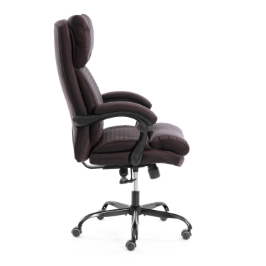 Кресло руководителя Tetchair Chief metalBL кож/зам/ткань, коричневый/коричневый стеганный, 36-36/36-36 стеганный/TW-24