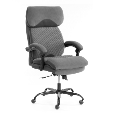 Кресло руководителя Tetchair Chief metalBL велюр/ткань, серый, 29/TW-12