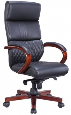 Стул руководителя Everprof Everprof President Wood Кожа Черный