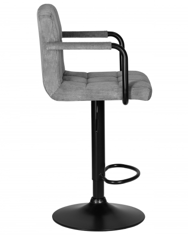 Стул барный DOBRIN DOBRIN KRUGER ARM BLACK серый вельвет LAR-E2041-25