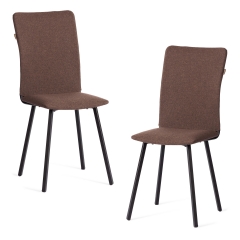 Стул обеденный Tetchair La Rousse 2 шт. в упаковке NEW, ткань рогожка, коричневый/черный, 3М7-147, 45х55х93 см