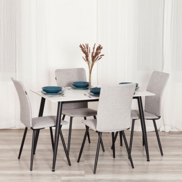 Стул обеденный Tetchair La Rousse 2 шт. в упаковке NEW, ткань рогожка, серый/черный, 3M 16/2, 45х55х93 см