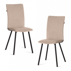 Стул обеденный Tetchair La Rousse 2 шт. в упаковке NEW, велюр, бежевый/черный, 7, 45х55х93 см