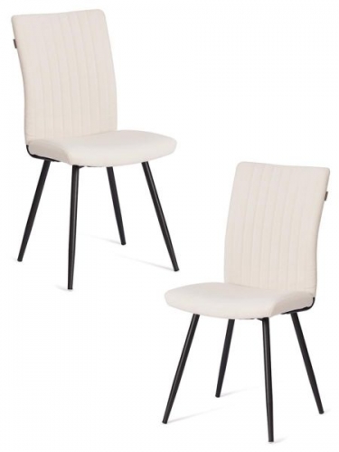 Стул обеденный Tetchair Monte Carlo 2 шт. в упаковке TREND, велюр, молочный/черный, 4, 49х51х93 см