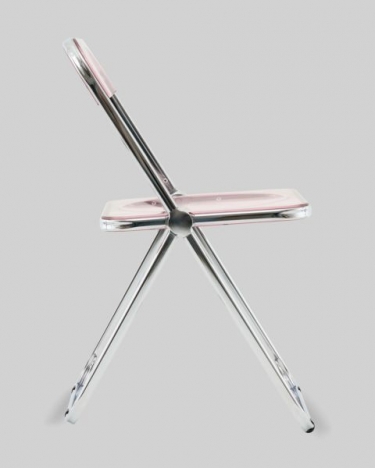 Стул Stool Group Fold Pink складной розовый прозрачный пластиковый