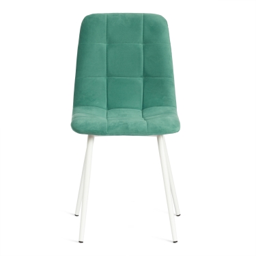 Стул Tetchair CHILLY MAX / 1 шт. в упаковке Велюр/металл , 45 х 54 х 90 см , бирюзово-зеленый/белый