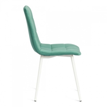 Стул Tetchair CHILLY MAX / 1 шт. в упаковке Велюр/металл , 45 х 54 х 90 см , бирюзово-зеленый/белый