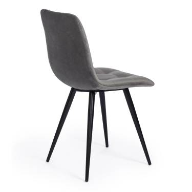 Стул Tetchair CHILLY mod. 7095-1 / 2 шт. в упаковке ткань/металл, 45x53х88 см, высота до сиденья 50 см, серый barkhat 26/черный