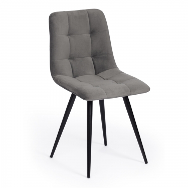 Стул Tetchair CHILLY mod. 7095-1 / 2 шт. в упаковке ткань/металл, 45x53х88 см, высота до сиденья 50 см, серый barkhat 26/черный