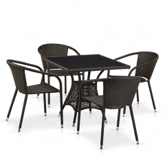 Комплект плетеной мебели Афина-мебель T197BT/Y137C-W53 Brown 4Pcs