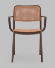 Стул Stool Group Yona пластиковый с подлокотниками коричневый